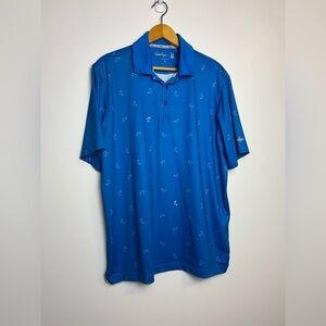 Walter Hagen 11 Mayors Golf Polo Mens Shirt palms print Old Money Size M